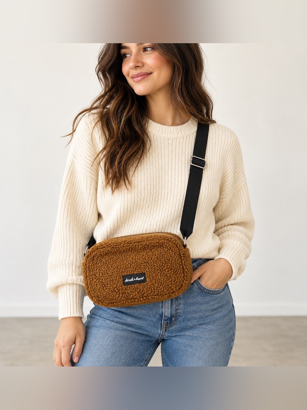 Derek‎ Heart Brown ‘Sherpa’ Fleece Women’s Bag